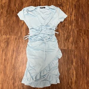 Blue Ruffle mini dress